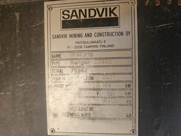 Sandvik DX800 Rock Drill